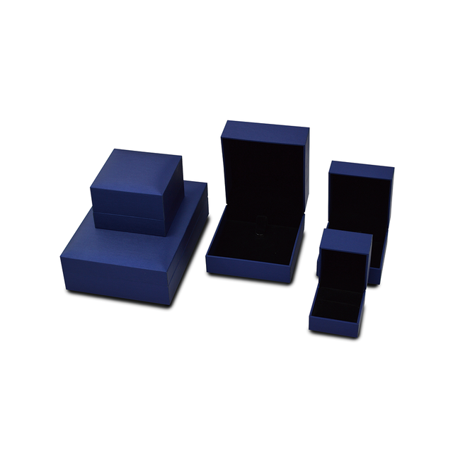 2024新设计热销售蓝色珠宝套装盒环盒吊坠盒项链盒子中国工厂