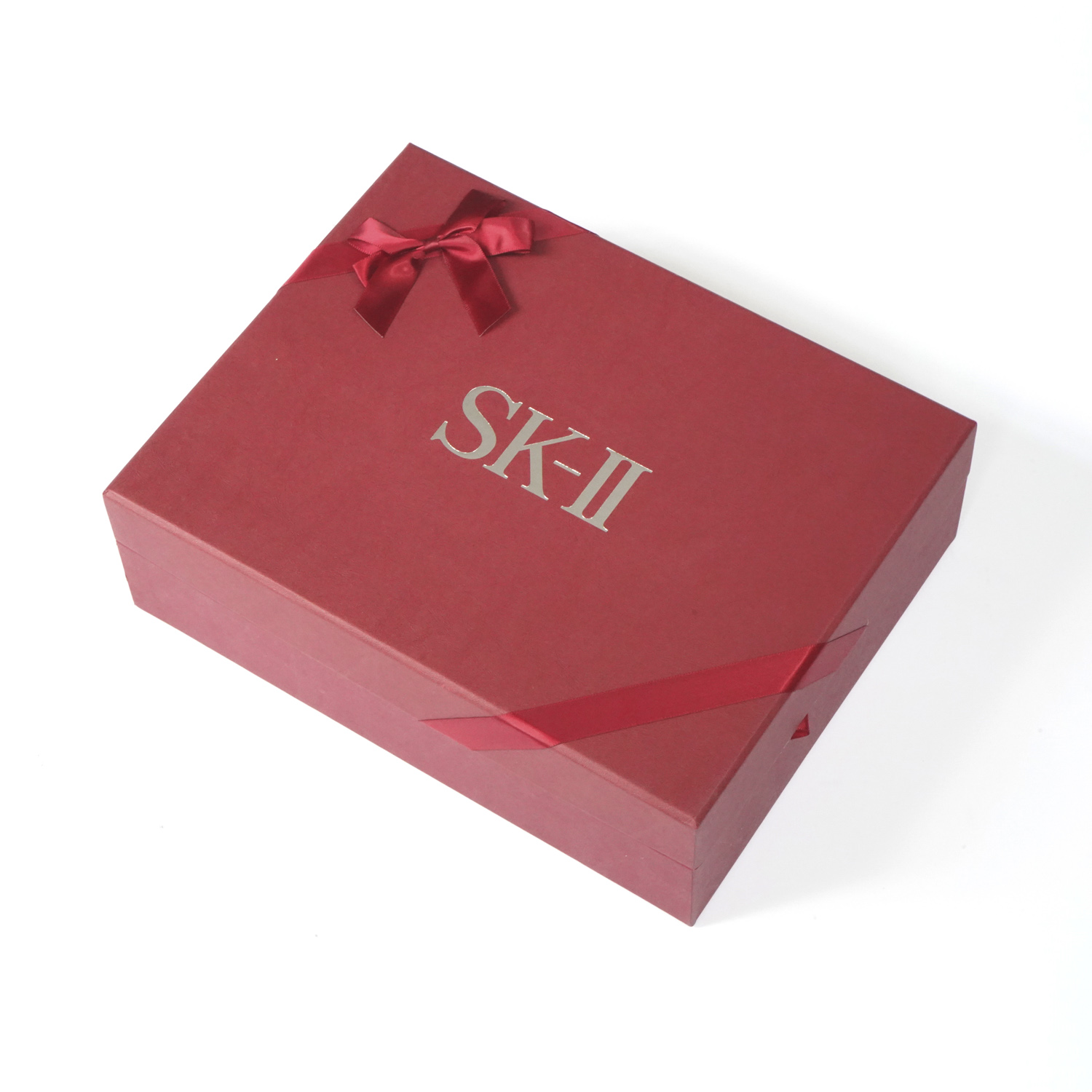 红色矩形乳液包装盒护肤礼品盒和丝绸插入物的身体护理盒